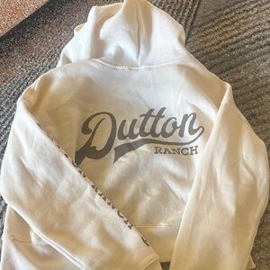 Yellowstone Cream Hoodie with Emblem